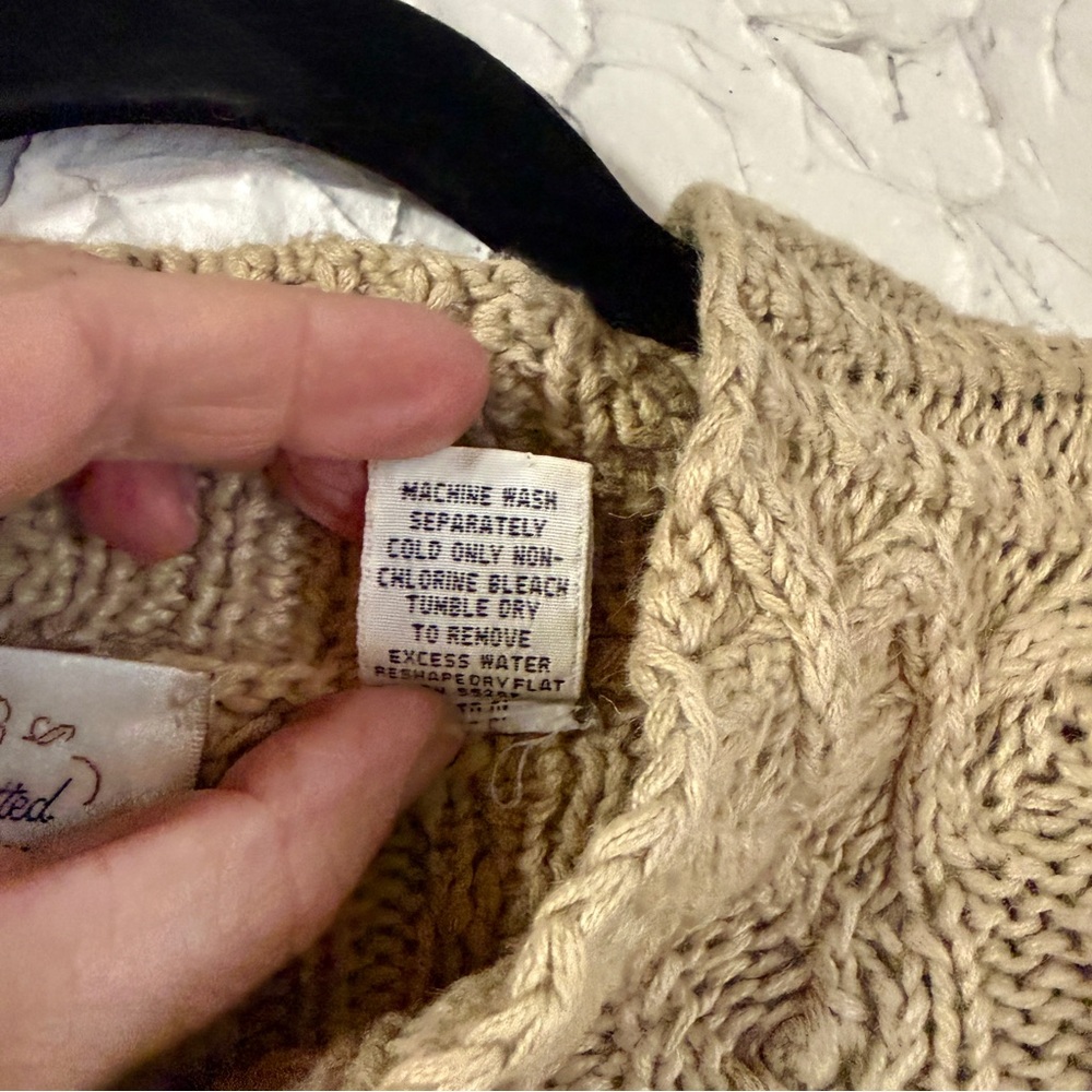 Vintage Express Cable Knit Crewneck Sweater - Beige - Picture 6 of 8